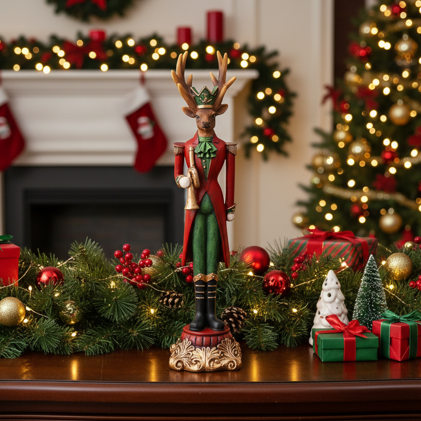 Reindeer Trumpeter Christmas Ornament