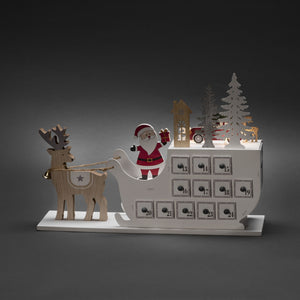 Santa Sleigh Advent Calendar LED