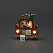 Load image into Gallery viewer, Santa in Car Wooden Advent LED
