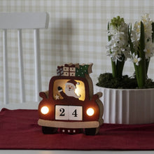 Load image into Gallery viewer, Santa in Car Wooden Advent LED
