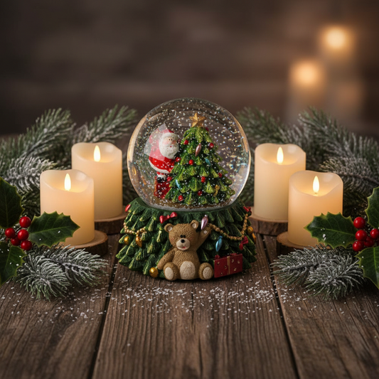 Santa and Christmas Tree Snow Globe