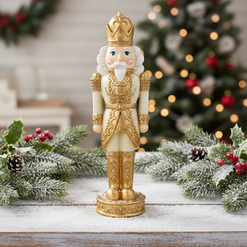 Cream and Gold Nutcracker Christmas Ornament 50cm