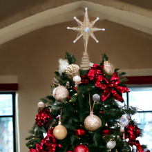 Load image into Gallery viewer, Gold Star with Beading and Jewel Tree Topper
