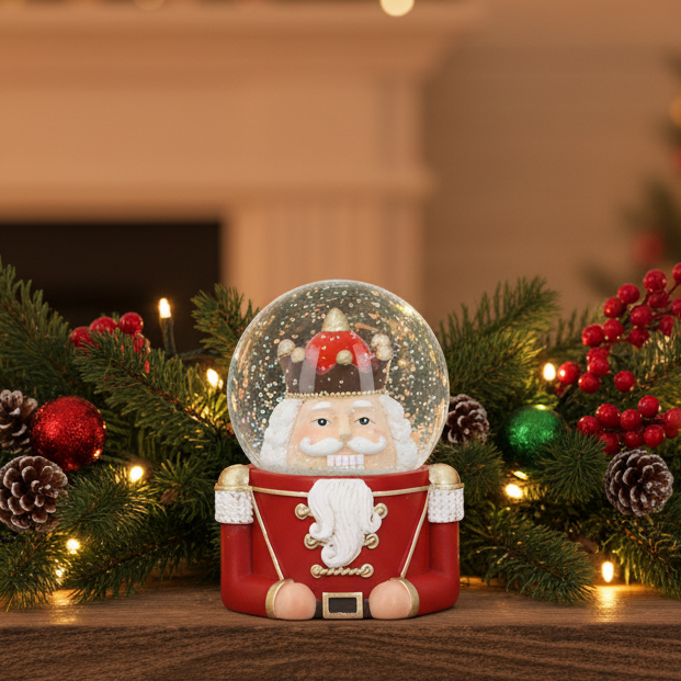 Nutcracker Head Christmas Snow Globe