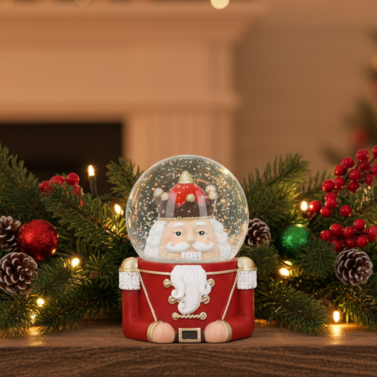 Nutcracker Head Christmas Snow Globe