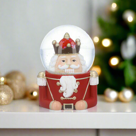 Nutcracker Head Christmas Snow Globe