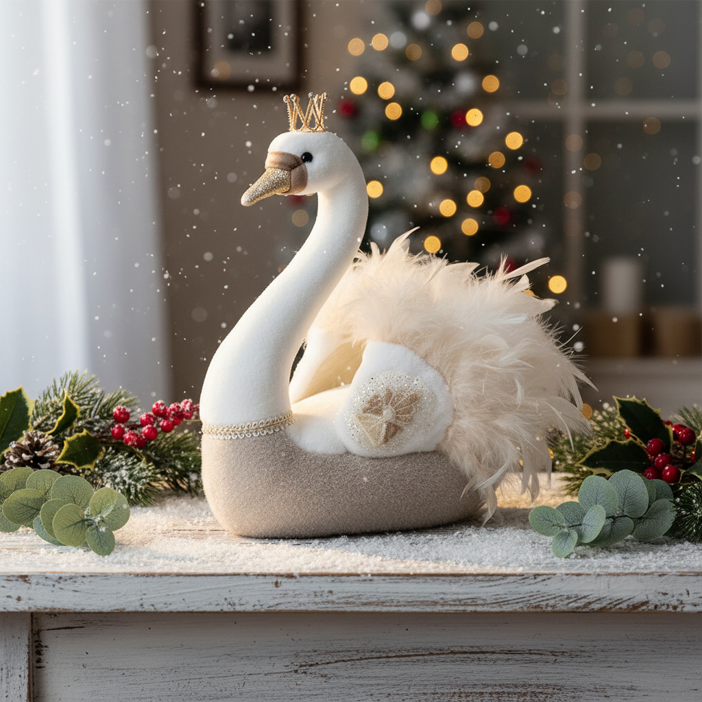 Christmas Swan Christmas Ornament
