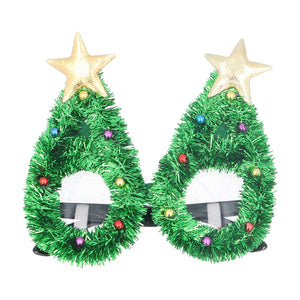Tinsel Christmas Tree Novelty Glasses