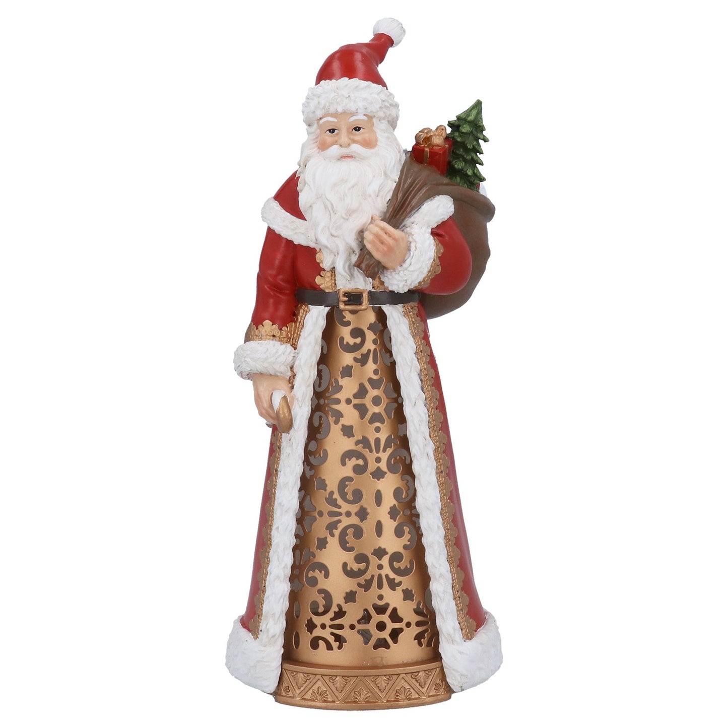 Santa with Filigree Tunic LED Christmas Ornament