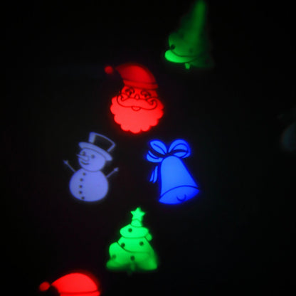 Glowing Christmas-themed shapes on a dark background