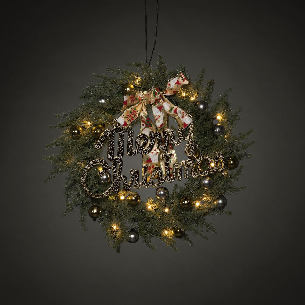Konstsmide Lit Merry Christmas Wreath 40cm