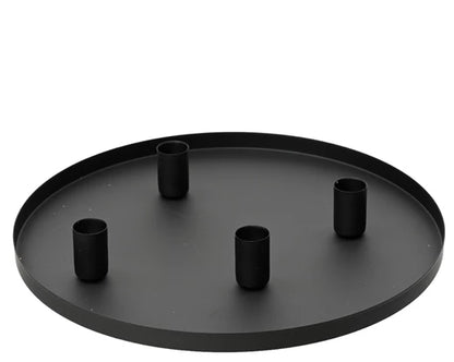 Black Classic Christmas Candle Holder Tray