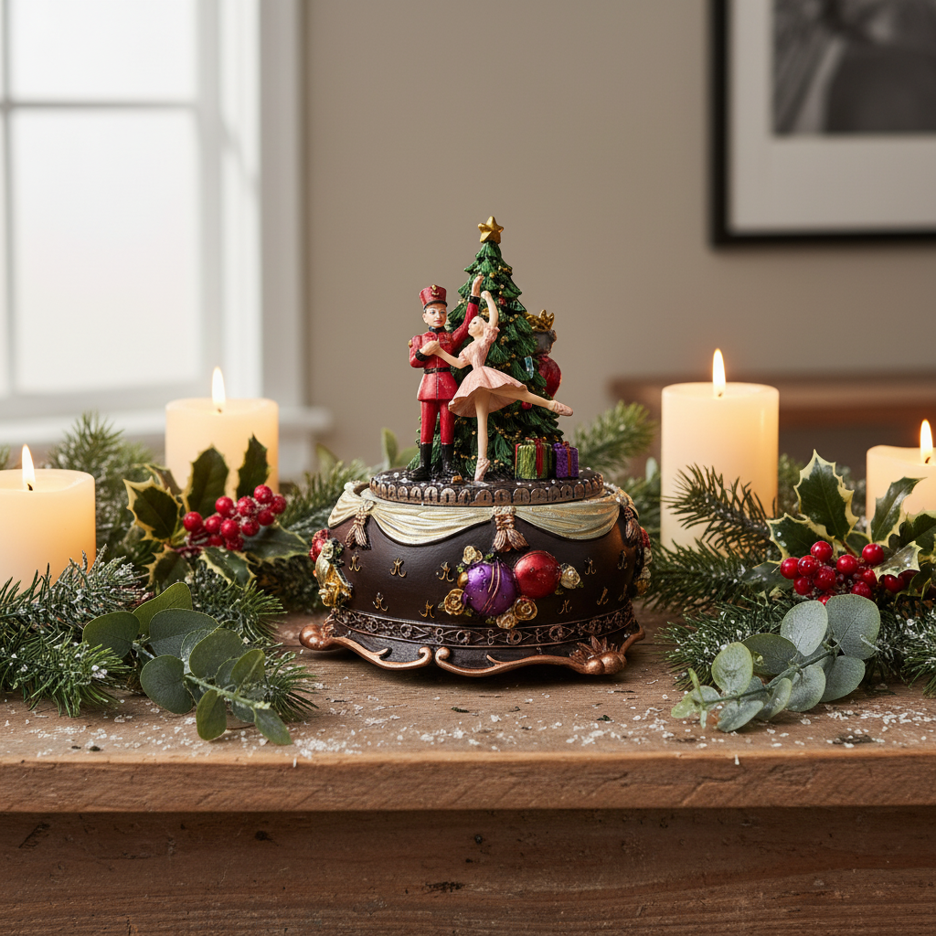 Nutcracker Christmas Tree Music Box