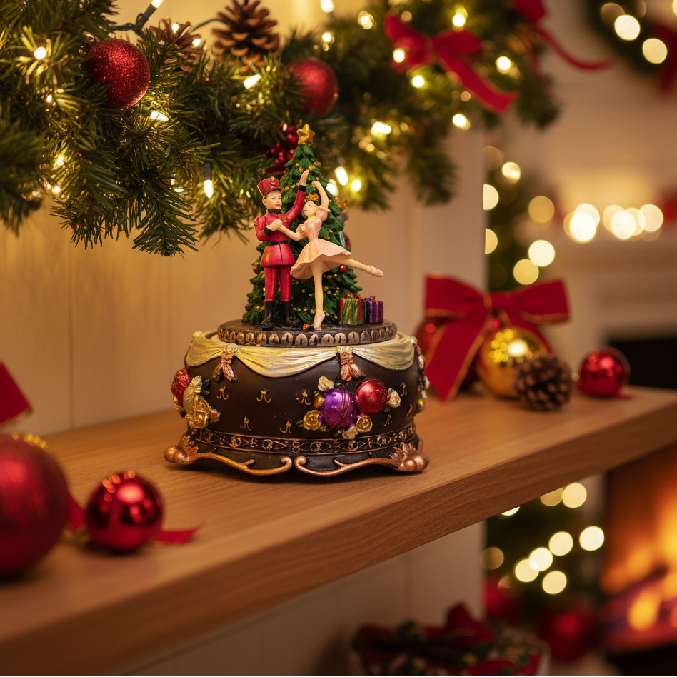 Nutcracker Christmas Tree Music Box