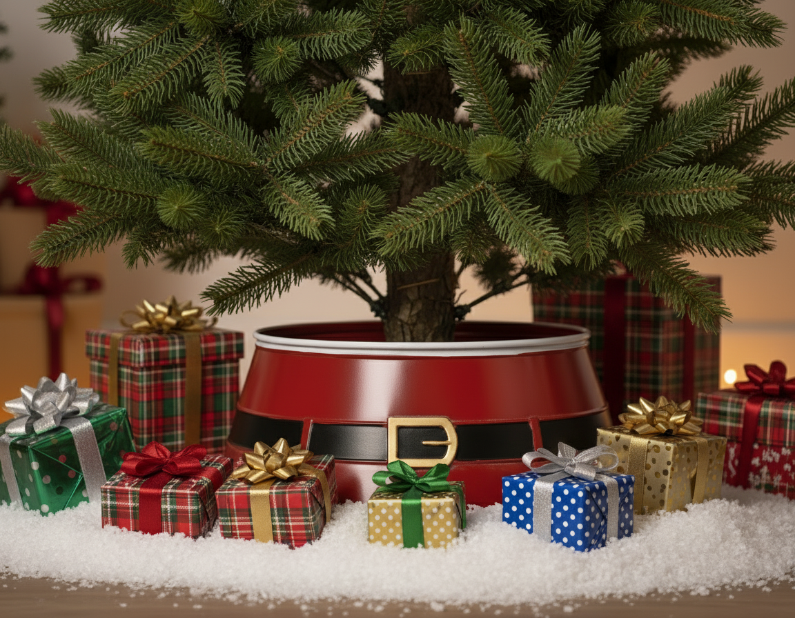 Santa Belt Metal Christmas Tree Skirt 57cm