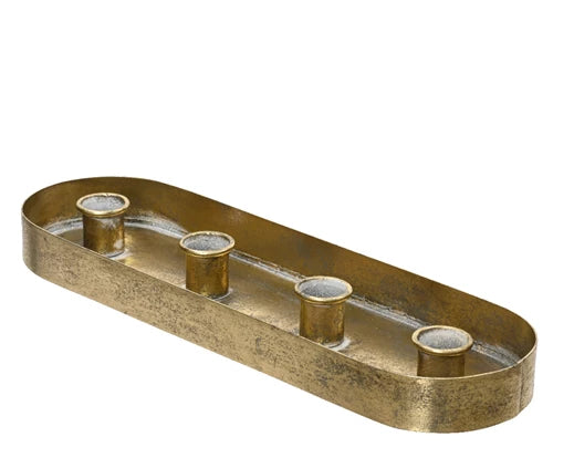 Antique Gold Christmas Candle Holder