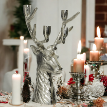 Load image into Gallery viewer, Aluminium Stag Head Candle Holder 35cm
