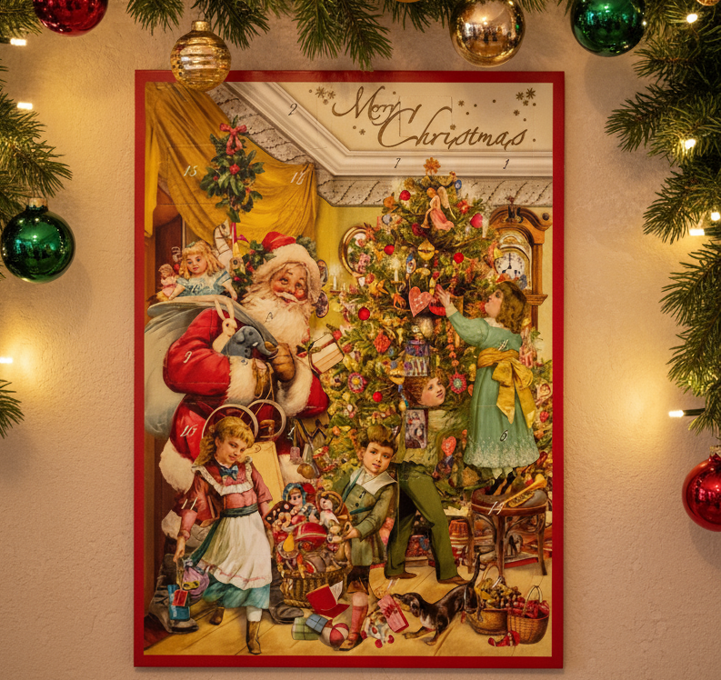 Classic Christmas Advent Calendar with Milk Chocolates