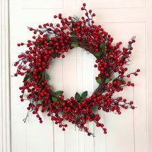 Load image into Gallery viewer, Red Berry Festive Wreath 50cm
