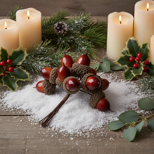 Acorn Christmas Pick Decporation.