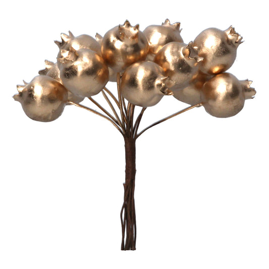 Gold Rosehip Bunch Christmas Pick