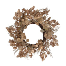 Load image into Gallery viewer, Gold Foliage and Berry Christmas Wreath
