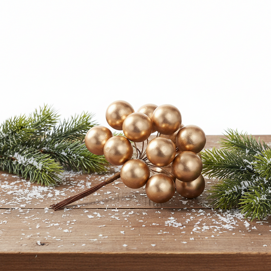 Matt Gold Berry Bunch Christmas Pick Decoration