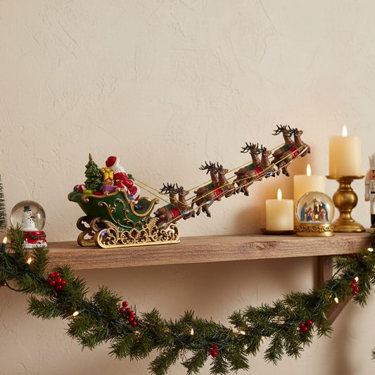 Santa in a Sledge LED Christmas Decoration
