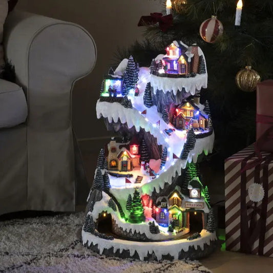 Mechanical Ski Slope Christmas Decoration