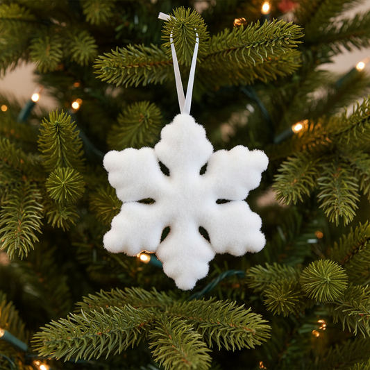 Set of 2 White Snowflake Hanging Christmas Decoration