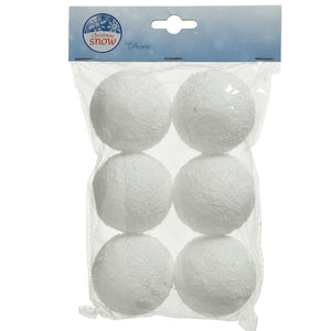 Pack of 6 Foam Snowball Decorations