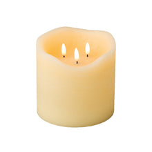 Load image into Gallery viewer, Cream 3 Wick LED Christmas Candle 15cm
