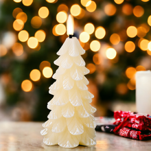 Load image into Gallery viewer, Cream Christmas Tree Candle LED 16.5cm
