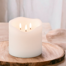 Load image into Gallery viewer, White 3 Wick LED Candle 15cm
