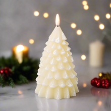 Load image into Gallery viewer, Cream Christmas Tree Candle LED 19cm
