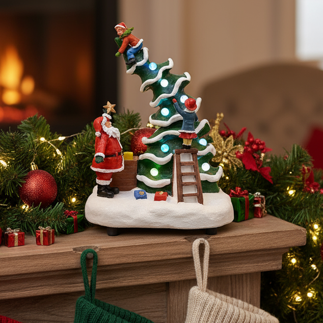 Mechanical Christmas Tree Scene Decoration