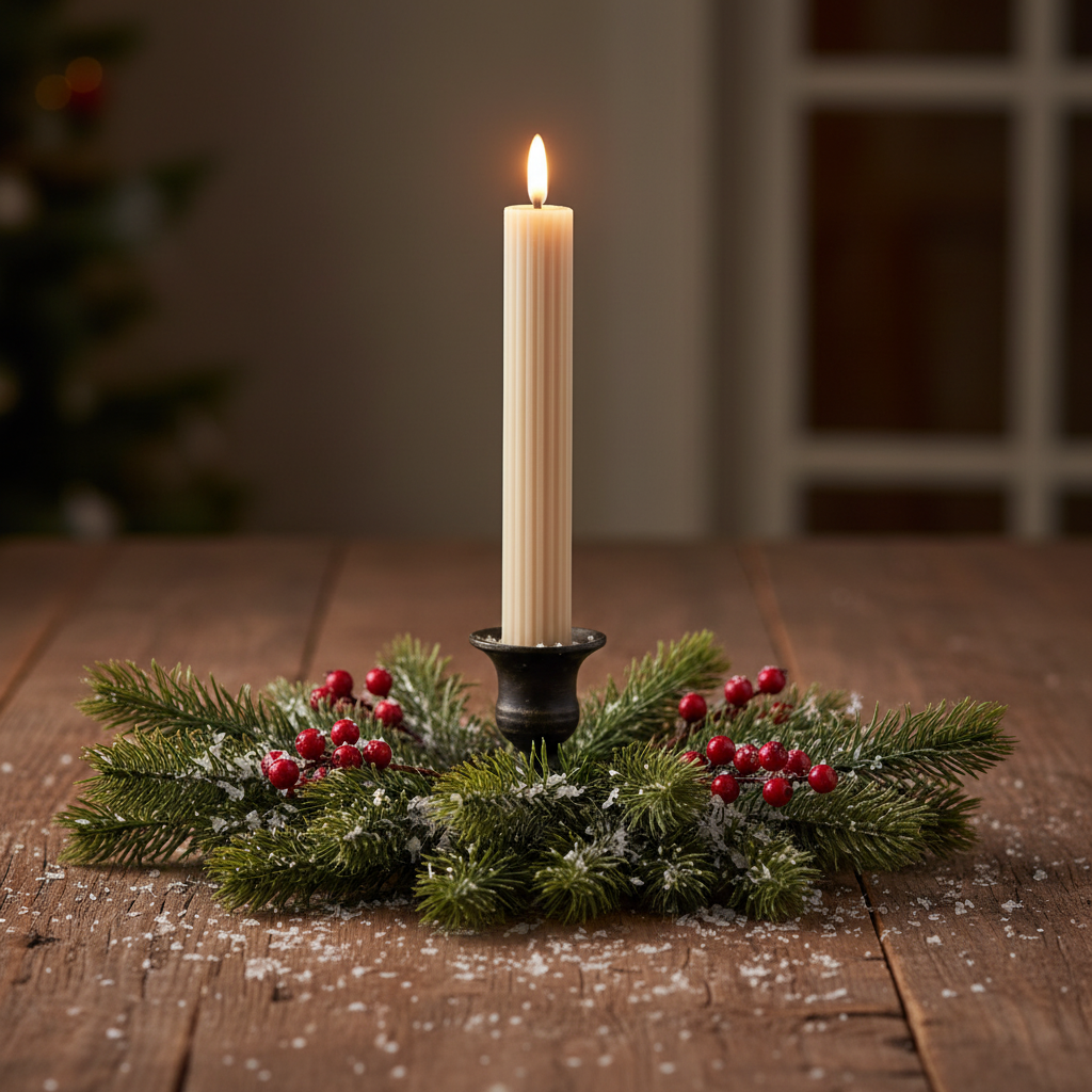 Set of 2 Light Grey LED Wick Carved Wax Dinner Candle