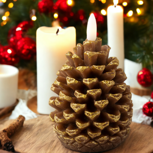 Pinecone LED Christmas Candle 15.6cm