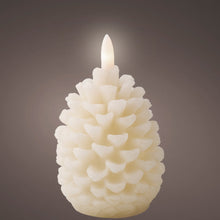 Load image into Gallery viewer, Cream Pinecone LED Candle 11cm

