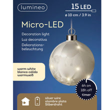 Load image into Gallery viewer, Lumineo Micro LED 10cm Frosted Ball Decoration
