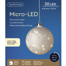 Load image into Gallery viewer, Lumineo Micro LED 14cm Frosted Ball Decoration
