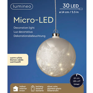Lumineo Micro LED 14cm Frosted Ball Decoration