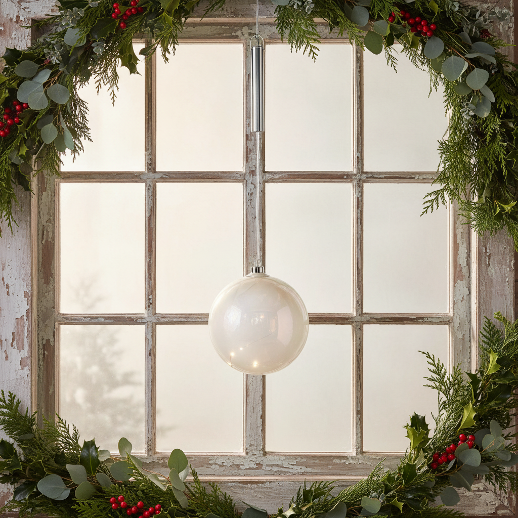 Lumineo Micro LED 20cm Frosted Ball Christmas Decoration