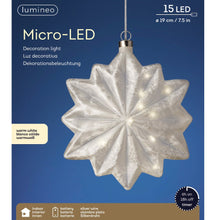 Load image into Gallery viewer, Lumineo Micro LED 19cm Frosted Star Decoration
