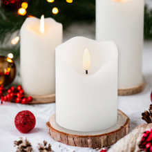 Load image into Gallery viewer, White Wave Top LED Wax Candle 9cm
