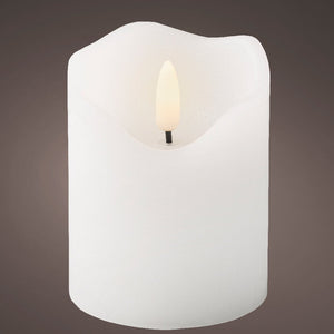 White Wave Top LED Wax Candle 9cm