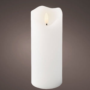 White Wave Top LED Wax Candle 17cm