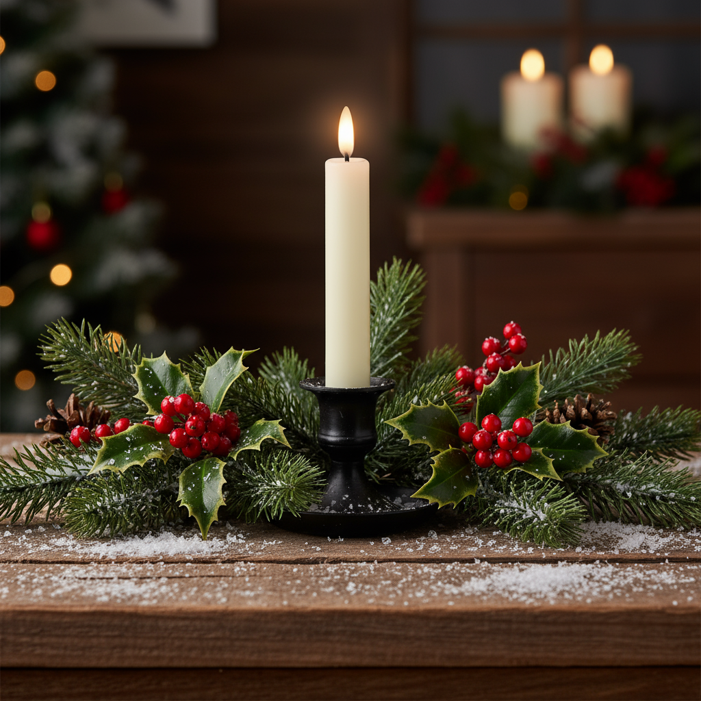 Set of 2 Cream LED Wick Flat Top Wax Dinner Candle