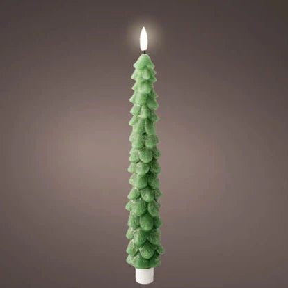 Green Christmas Tree Wax LED Wick Dinner Candle