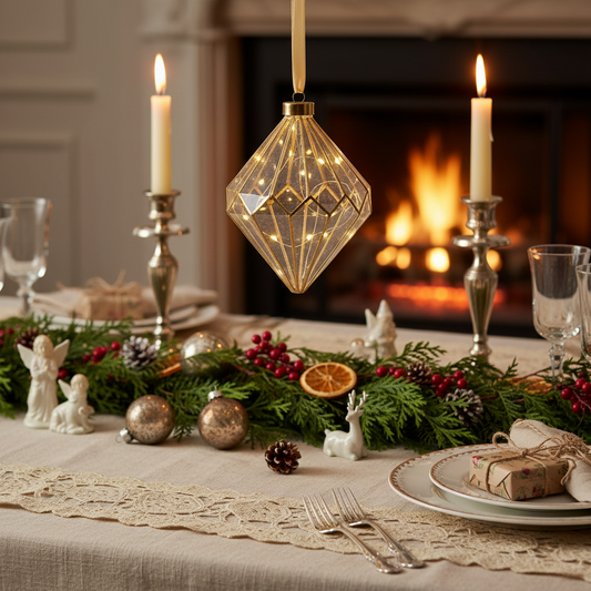 Lumineo Micro LED Gold Pattern Diamond Christmas Decoration